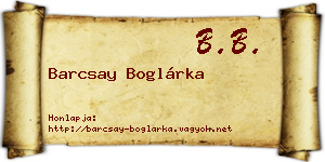 Barcsay Boglárka névjegykártya